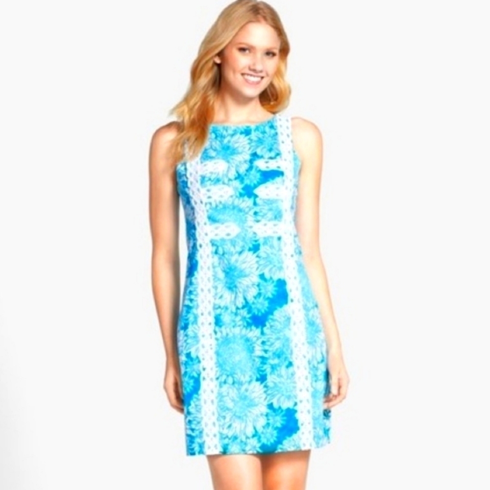 Lilly Pulitzer Blue and White Shift Dress 2